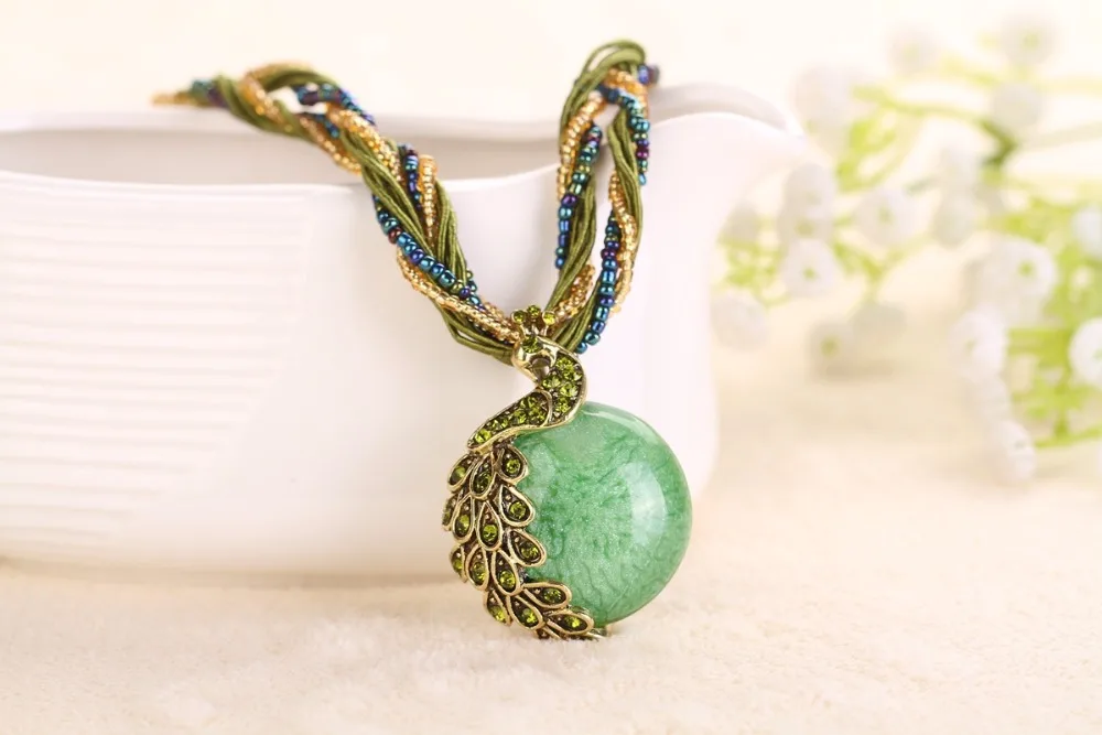 Новинка 2017 украшение в виде павлина жесткое ожерелье с подвеской женская