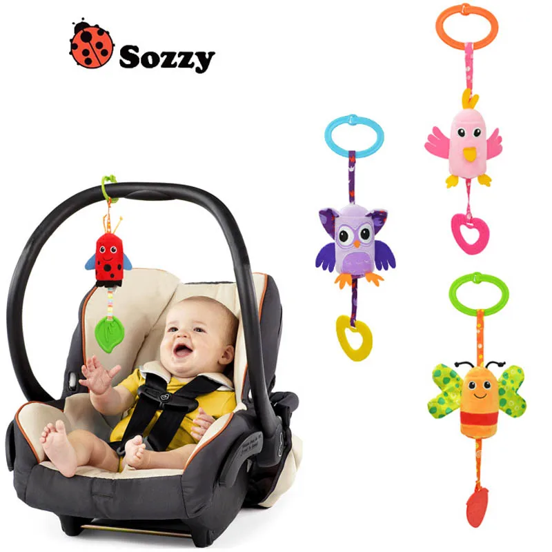 

Плюшевые игрушки для новорожденных с колокольчиками, подвесная кроватка, машинный токарный станок, попугай/Пчела/жук/сова, детская кровать,...