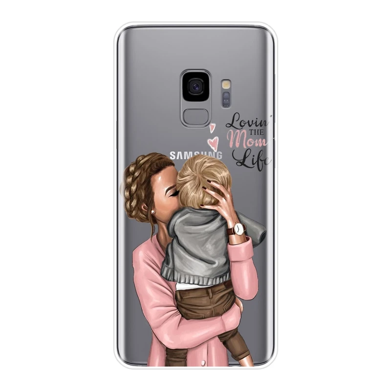 No.4 Детская, женская, мама, задняя крышка для samsung Galaxy Note 4, 5, 8, 9, мягкий чехол для телефона, силиконовый чехол для samsung Galaxy S8, S9 Plus, S5, S6, S7 Edge - Цвет: No.4