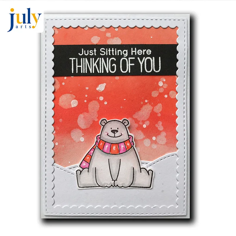 

Julyarts Clear Stamps with Dies Scrapbooking Nouveau Arrivage Cute Paper Bear Cutting Stencil Sets