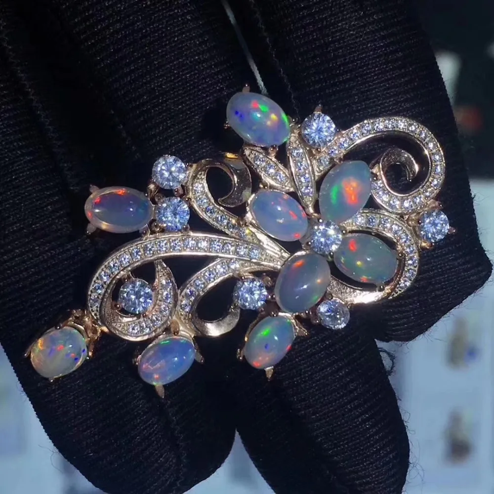 Женская Вечерние шь из серебра 925 пробы с опалом 4 Х6 мм|fine jewelry|jewelry broochjewelry fashion |