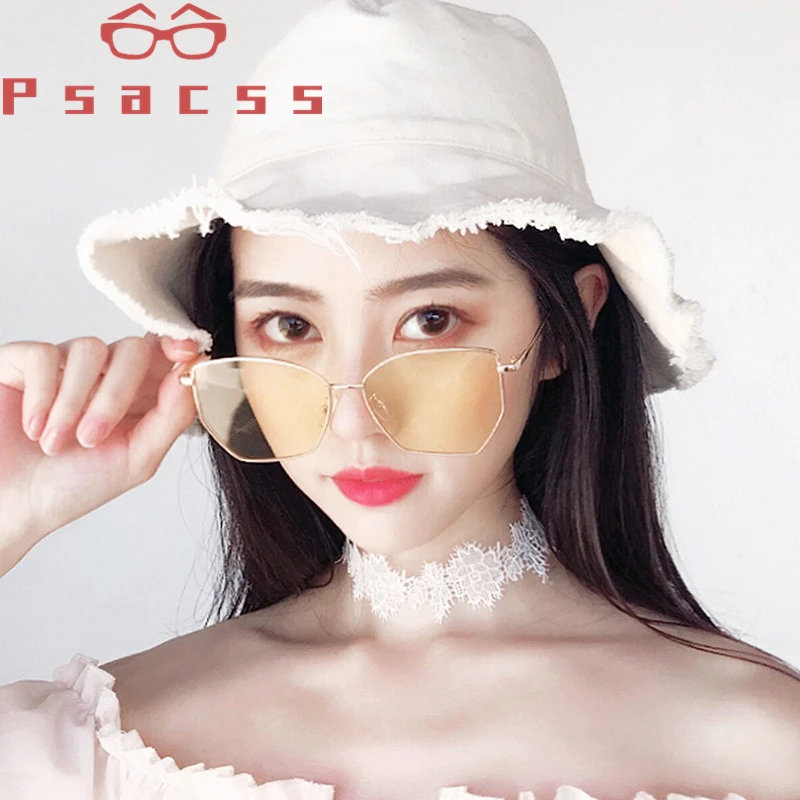 

Psacss Square Sunglasses Women Men High Quality Metal Glasses Frame Classic Brand Designer Sun Glasses For Shopping Party UV400