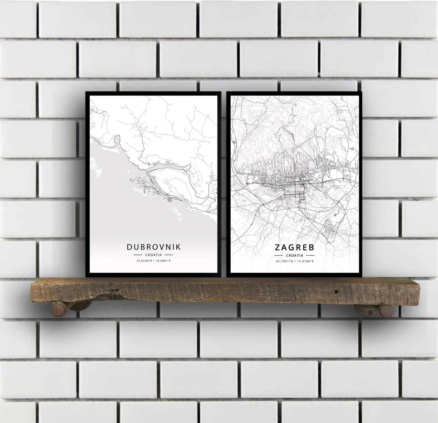 Dubrovnik Zagreb Croatia Map Poster | Дом и сад