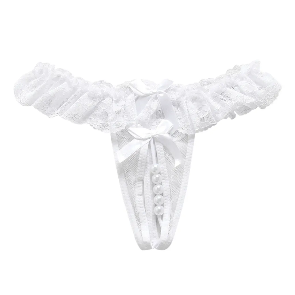 Соблазнительные женские трусики супер кружевные стринги с открытым шаговым швом