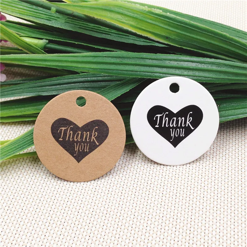 50 шт Рождественская бирка спасибо с красным сердцем крафт-бумага ярлыки для