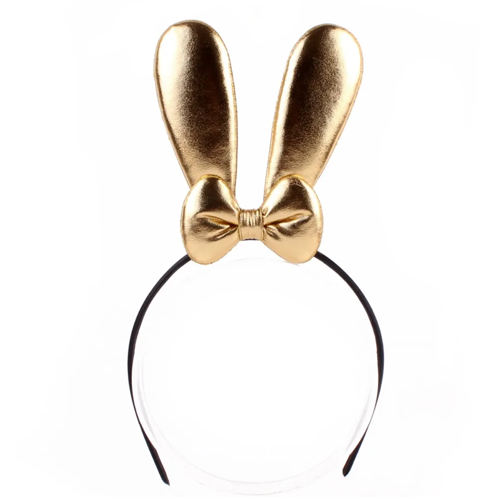 Baby Rabbit Ears Hairband Bowknot Gold Stamp Headband Toddler Turban Hair Accessoire Faixa Cabelo Para Girl | Детская одежда и