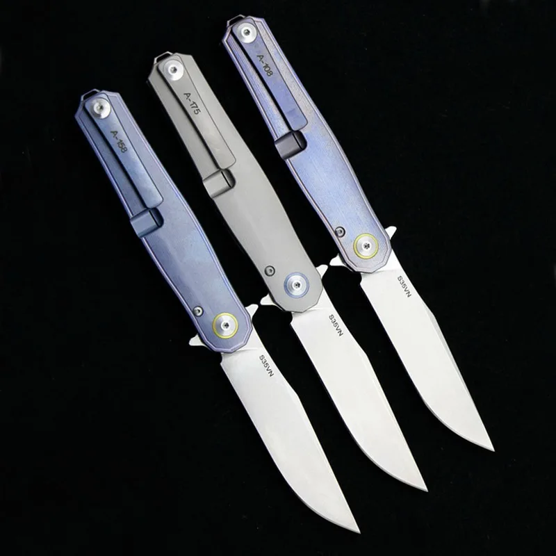 Новый CH3505 Флиппер складной нож S35VN лезвие шарикоподшипники TC4 титановая ручка для