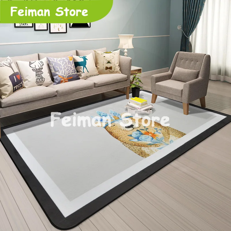 New Lovely Cartoon Animal Soft Rugs Floor Big Mats Anti-slip Kid Room Decoration Children Crawling Play Mat Carpets Area | Дом и сад