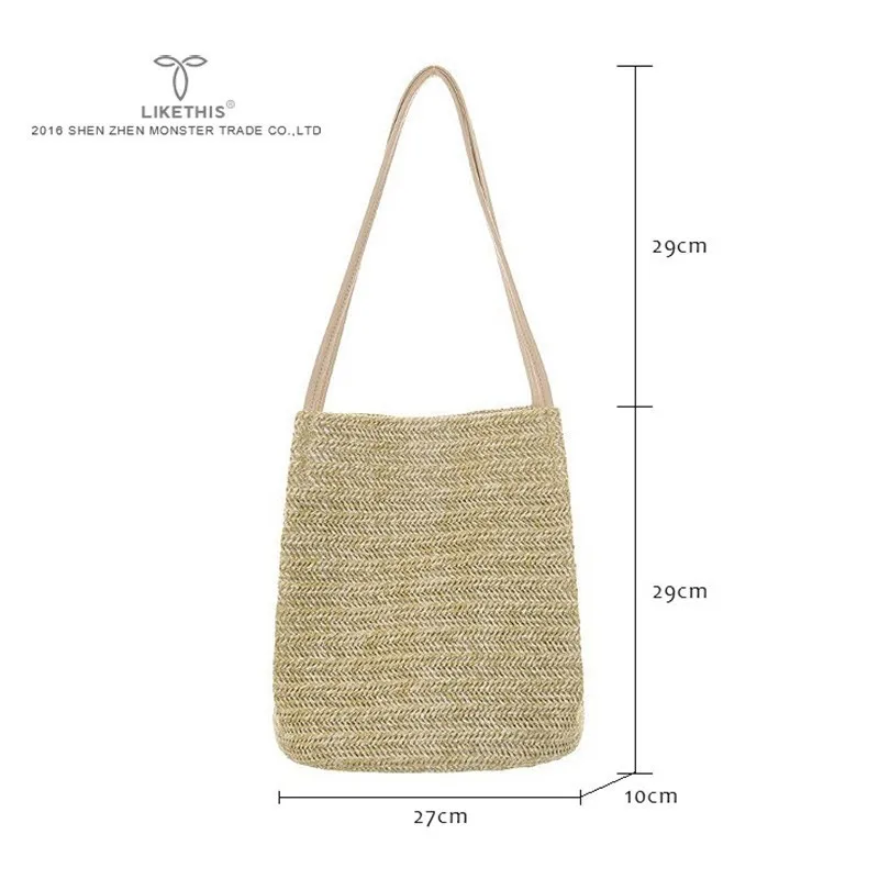LIKETHIS новая женская сумка пляжная из ротанга тканая ручная работа шоппер вязаная