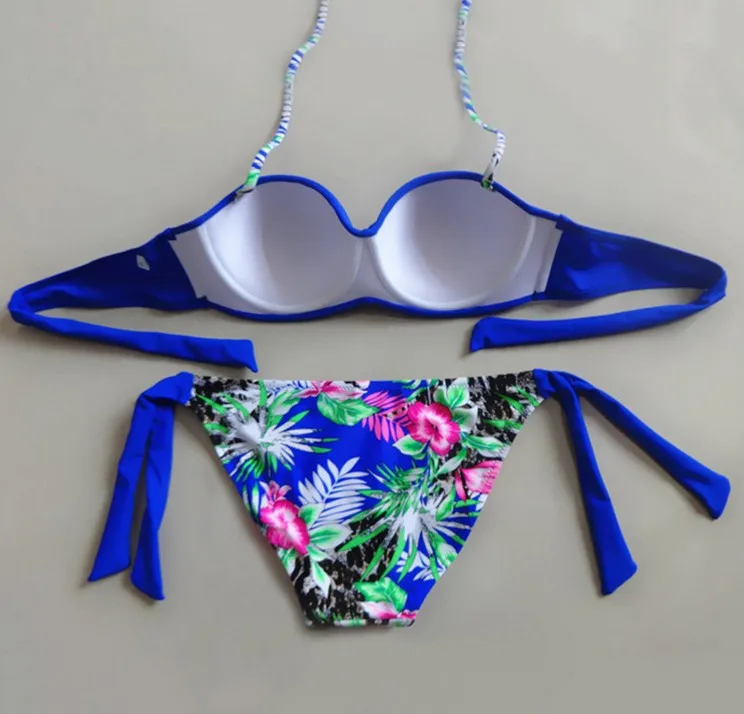 Новый Холтер Push Up Для женщин комплект бикини бразильский пляжное платье низкая