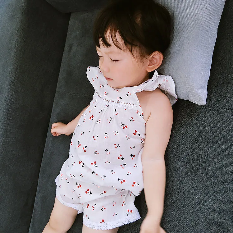 Коллекция 2018 года Новая Летняя лоскутная Пижама с вишневым кружевом для