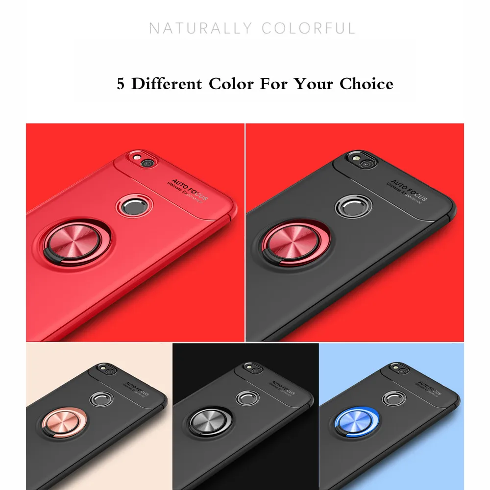 For Huawei P9 P8 lite 2017 360 Magnetic Finger Ring Stand Cover GR3 Honor 8 Ultra Thin Matte Soft TPU Case |