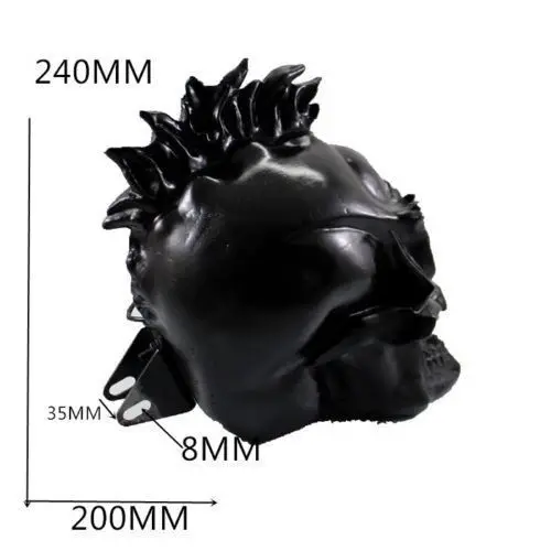 Универсальный мотоциклетный светодиодный налобный фонарь с черепом черный