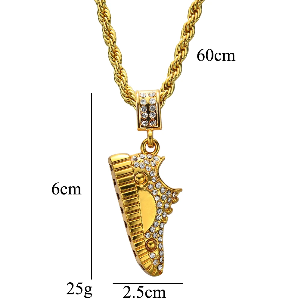 Новый 24-дюймовый Нержавеющая сталь веревку цепи хип-хоп обувь для мужчин и