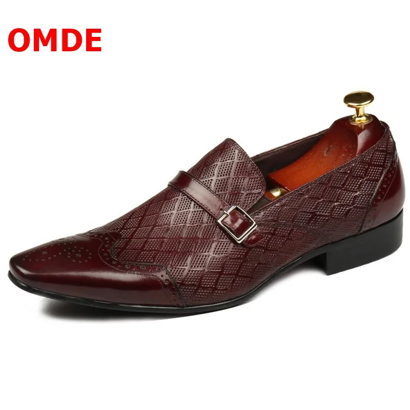 OMDE, новые мужские модельные туфли модные свадебные туфли для жениха с острым носком и пряжкой без шнуровки мужские офисные туфли для торжеств и выпускного