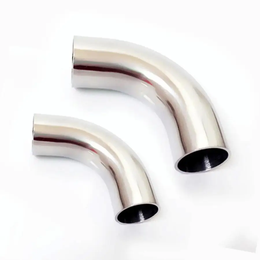 

102mm 4" OD lengthen 20mm SUS 316L Stainless Steel Sanitary Butt Weld 90 Deg Elbow Pipe Fitting Homebrew Beer
