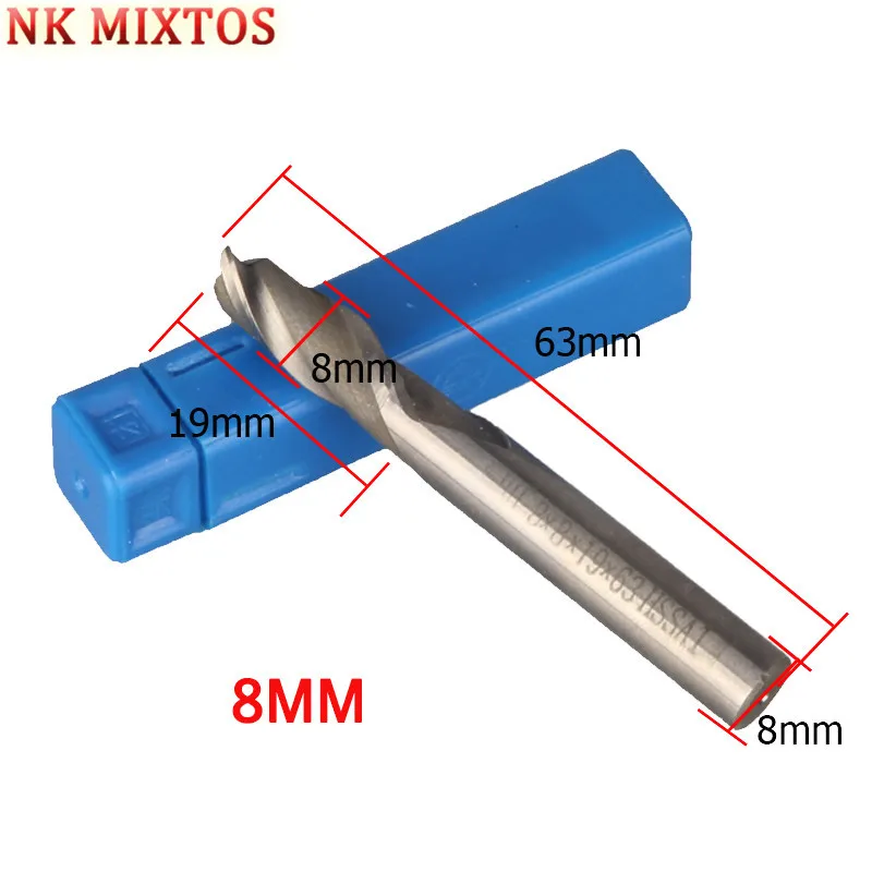 NK MIXTOS 1 шт. 4/6/8/10/12 мм 2 Флейта Фреза HSS Концевая фреза CNC Гравировальный Бит прямой