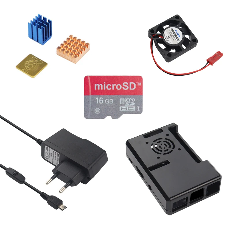 Для Raspberry Pi 3 ABS чехол Корпус+ блок питания зарядное устройство+ радиатор+ вентилятор охлаждения для Raspberry Pi 3 Model B 3B Plus