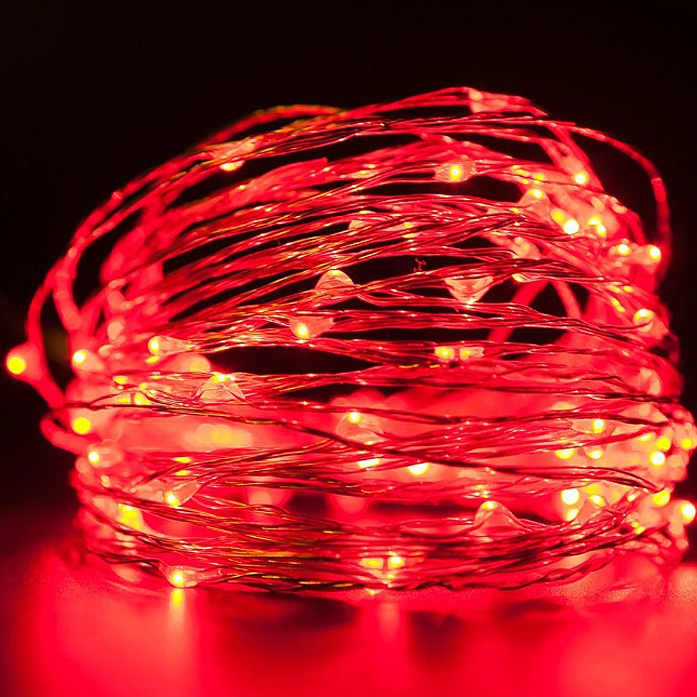 10 М 33FT 100Led 3AA Батарейках Украшения СВЕТОДИОДНЫЕ Медной Проволоки Фея Струнные
