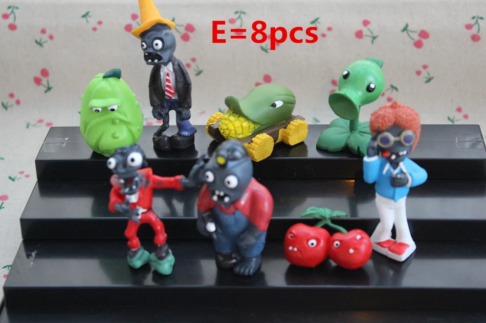 

Free shipping 8pcs/set Plants vs Zombies Toy 5-10cm PVC Collection Plants Zombies Figure Toys Gift boys girls birthday party