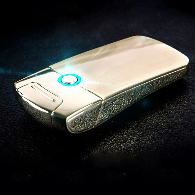Золотой Primo USB Зажигалка дуговая импульсная электронная сигарета Роскошная перезаряжаемая беспламенная плазменная Зажигалка Ветрозащитная электрическая зажигалка плазменная - Цвет: Золотой