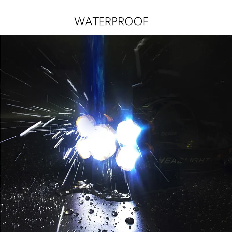 Перезаряжаемый налобный фонарь T6 светодиодный для охоты рыбалки с USB датчиком