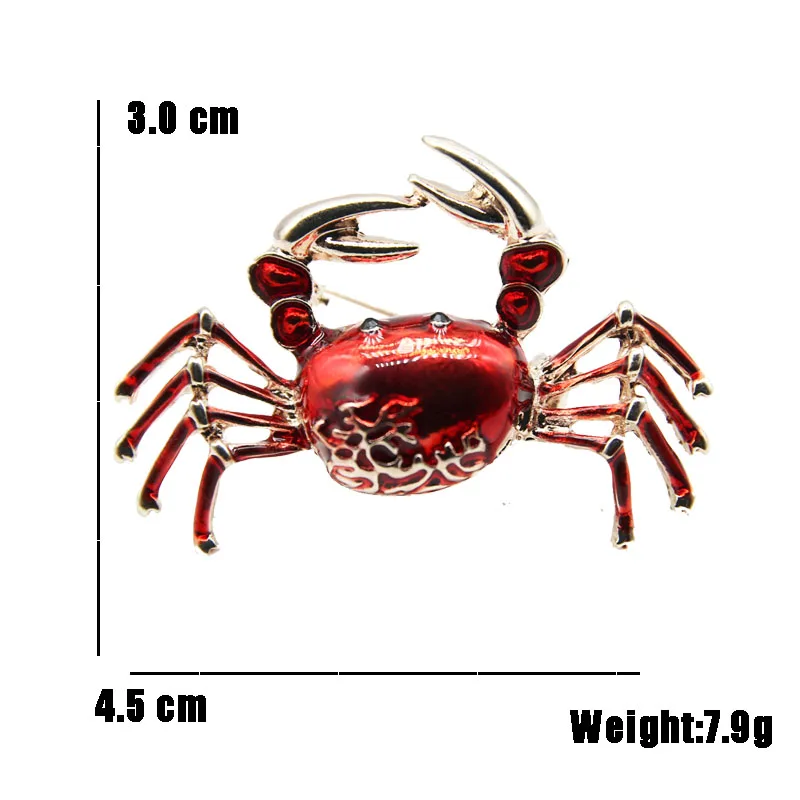 RHao Cute Enamel Orange Crab Brooch pins 4 colors choose women Men Clothes accessories animal brooch Boys girls hats collar | Украшения и