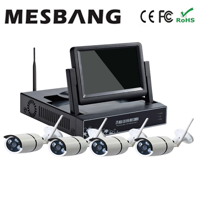 

Recommend build in 1TB HDD 960P Wireless IP Camera System Wifi 7 inch Monitor 4ch NVR kit by DHL Fedex fast