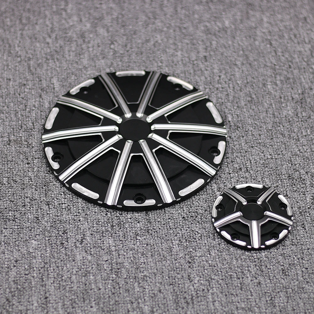 Черная крышка дерби с глубокими краями и таймера ЧПУ для Harley Touring Road King Softail Heritage