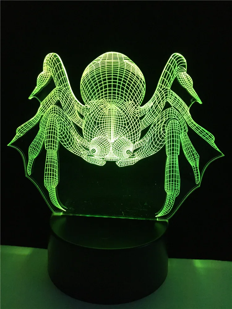 

Insect Spider 3D Lamp Night Light LED USB Mood Fade Multicolor Touch Remote Lampara Table Desk Beside Decorative Acrylic Plate