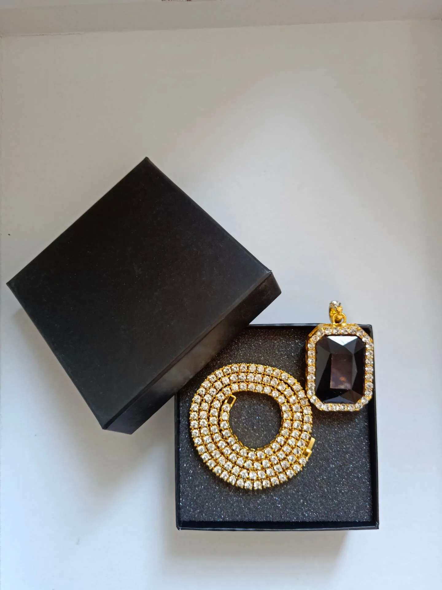 Цепочка с подвеской в виде Квадратного камня для мужчин и женщин ожерелье