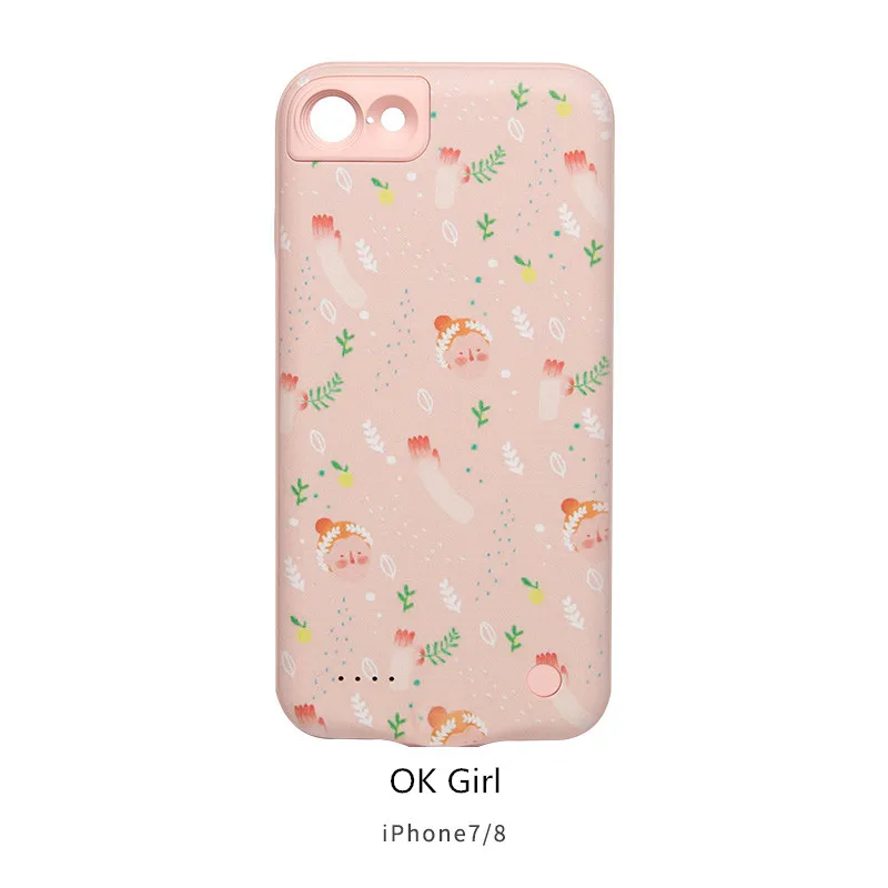 OK Girl-i78 Maoxin батарея чехол для iPhone 7 8 7P 8P зарядный чехол Powerbank 2500 мАч Беспроводное зарядное устройство iPhone 7 - Цвет: OK Girl-i78