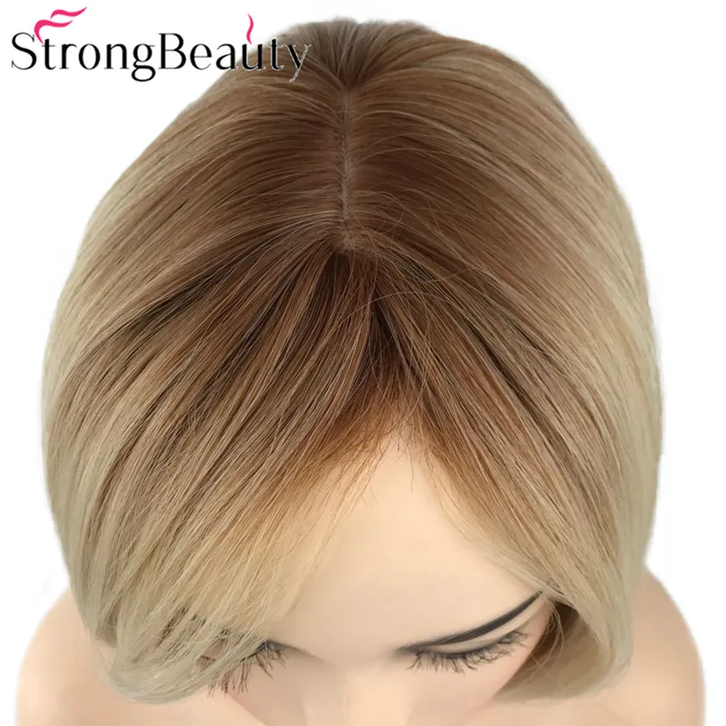 StrongBeauty короткие натуральные слоистые милые прямые светлые парики ТЕПЛО ОК синтетический парик Женские повседневные волосы