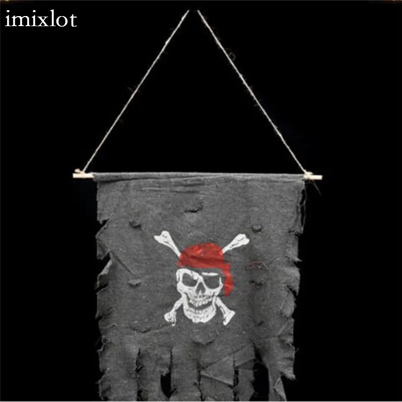 Imixlot Новое поступление Хэллоуин Супер Большой Разрушенный Пиратский Флаг Висячий Подвесной Террор Призрак Партия Поставки.