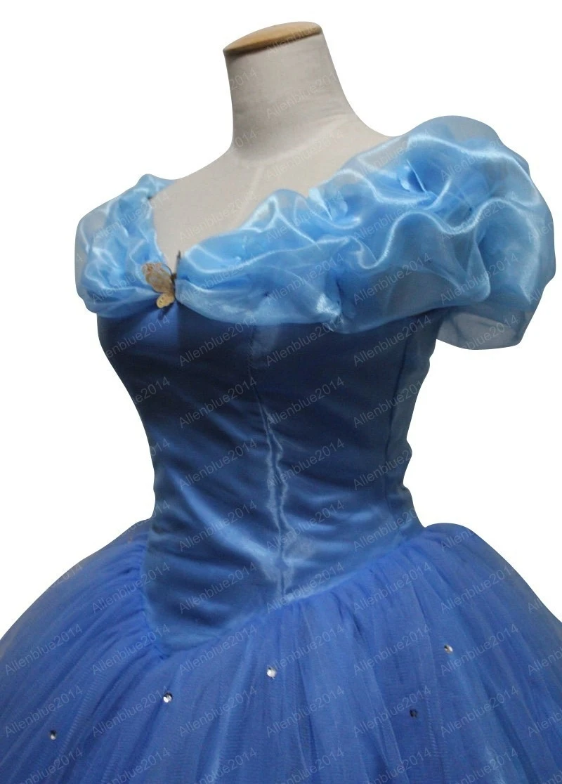 Новинка 2017 года косплей костюм песчаной принцессы Золушки для взрослых голубого