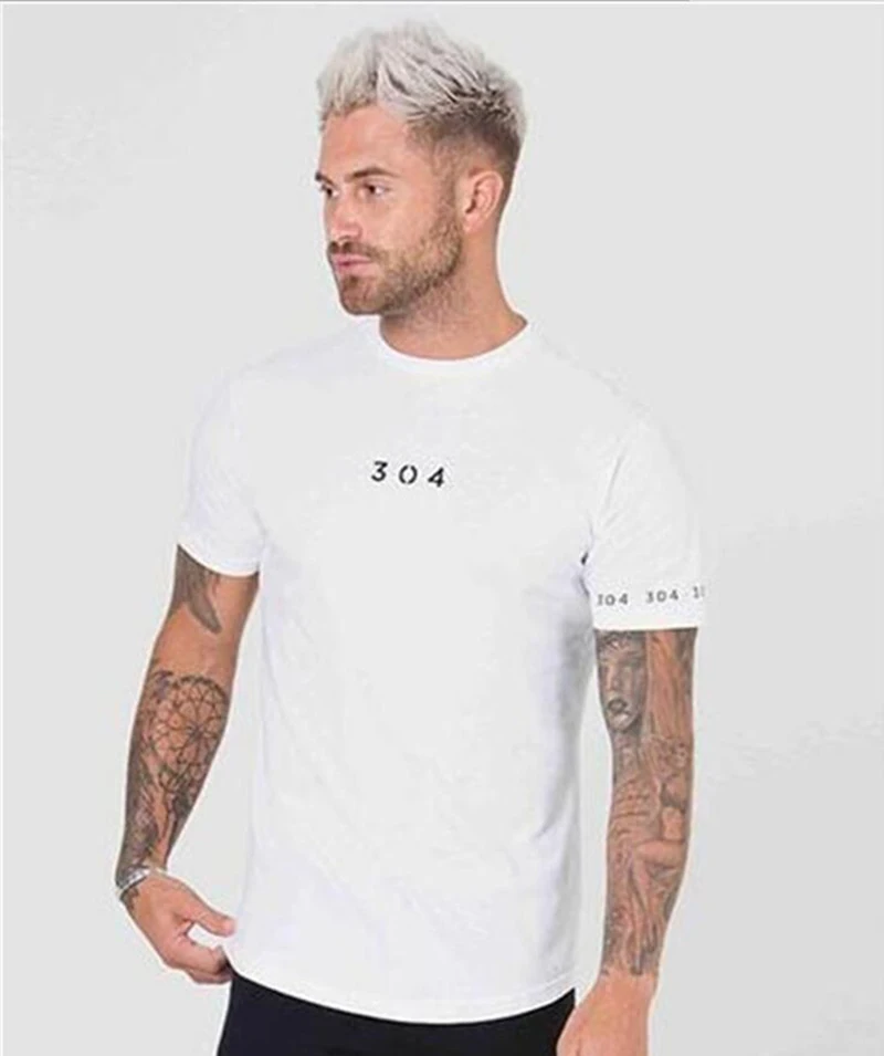 Bodybuilding Training T-shirt New Patchwork Solid Cotton Top Tees Men Running Short Shirts Slim Crossfit Clothing JRDX019 | Спорт и