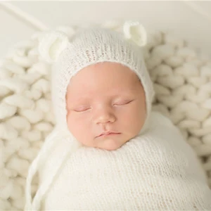 Реквизит для фотосъемки новорожденных, мохеровый спальный мешок для младенцев