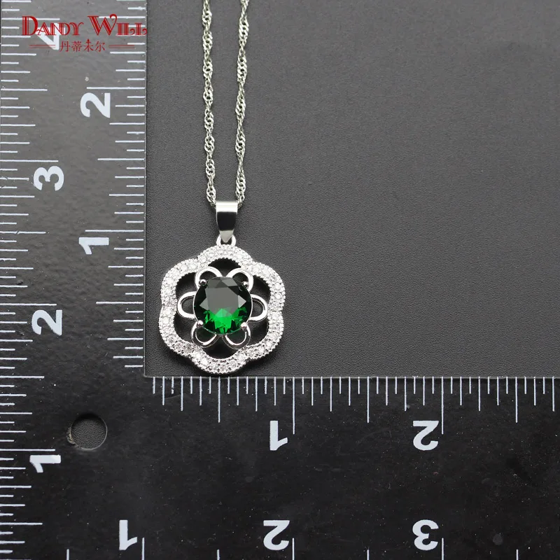 Green Crystal Jewelry Sets For Women White CZ 925 Logo Silver Color Earrings/Ring/Necklace/Pendant/Bracelets Party Wedding | Украшения и