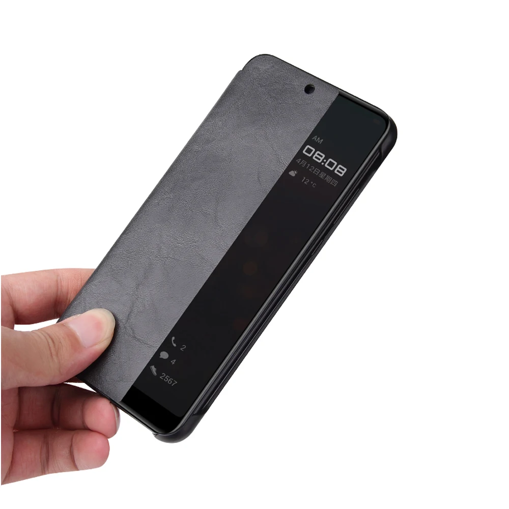 Fierre Shann бренд для HUAWEI P20 чехол Sir PU Кожаные чехлы телефонов Smart View Книга Стиль Folio