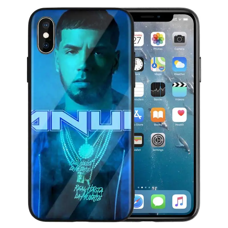 Винтажный чехол Anuel Aa Ozuna чехол для iPhone 7 для iPhone X 7 6 8 Plus, чехол из закаленного стекла для iPhone 11 11Pro XS MAX XR Shell - Цвет: 11
