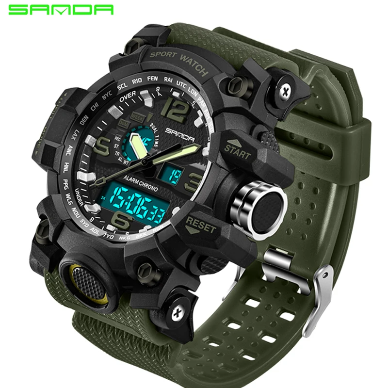 

SANDA Men's Sports Quartz Watches Top Brands Luxe Famous Electronics LED Digital Watches Men's Watches Relogio Masculino