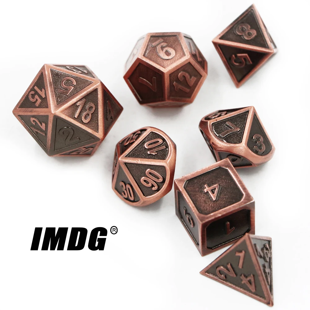 IMDG 7 шт./компл. креативная РПГ игра игральные кости многогранные металлические DND