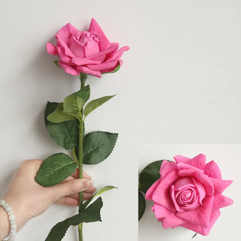 rose red JAROWN увлажняющая Роза из латекса, настоящее прикосновение, искусственный цветок, украшение дома, Флорес, свадебный цветок на стену, сделай сам, искусственный цветок, Декор - Цвет: rose red