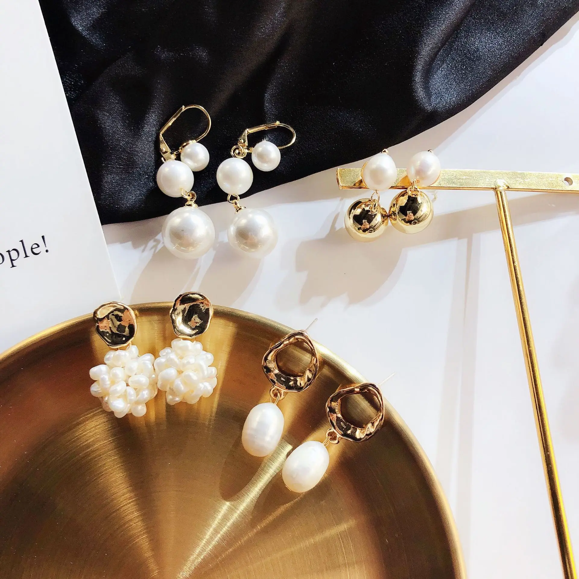 Женские Геометрические серьги Ins Винтажные в Корейском стиле с металлическим