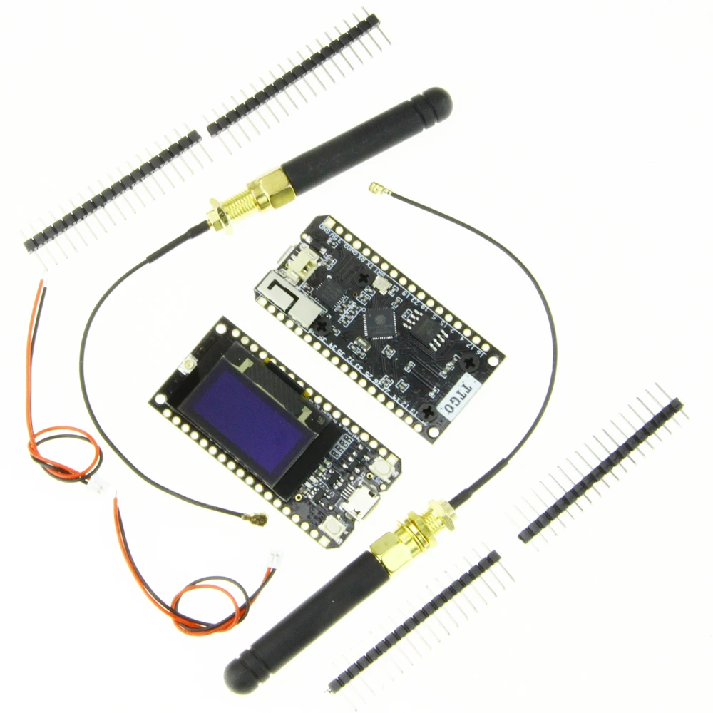 2 шт. ttgo lora32 868/915 мГц esp32 Lora OLED 0.96 дюймов синий Дисплей Bluetooth WI-FI esp-32 Совет по развитию Модуль с телевизионные антенны