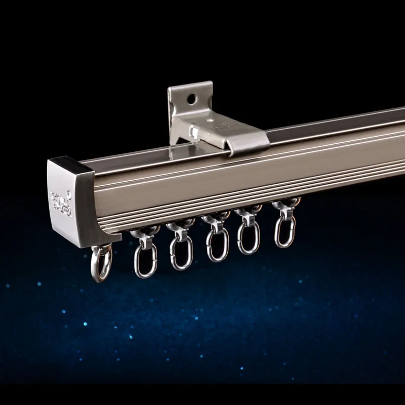 Алюминиевый сплав карниз для штор Потолочная боковая установка один прочный