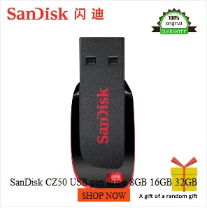 SanDisk CZ50 USB флеш-накопитель 8 ГБ 16 ГБ 32 ГБ 64 ГБ USB 2,0 карта памяти USB флеш-накопитель Поддержка официальной проверки