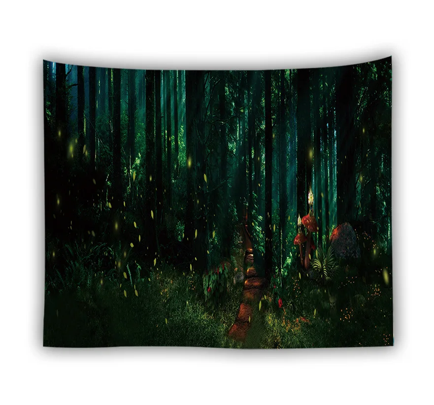 Настенный гобелен с цветами в каюте Ковер лесу богемный декор домашний для