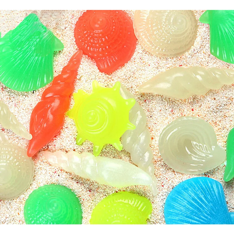 10 шт. светится в темноте камни для аквариума сада светящиеся раковина морская