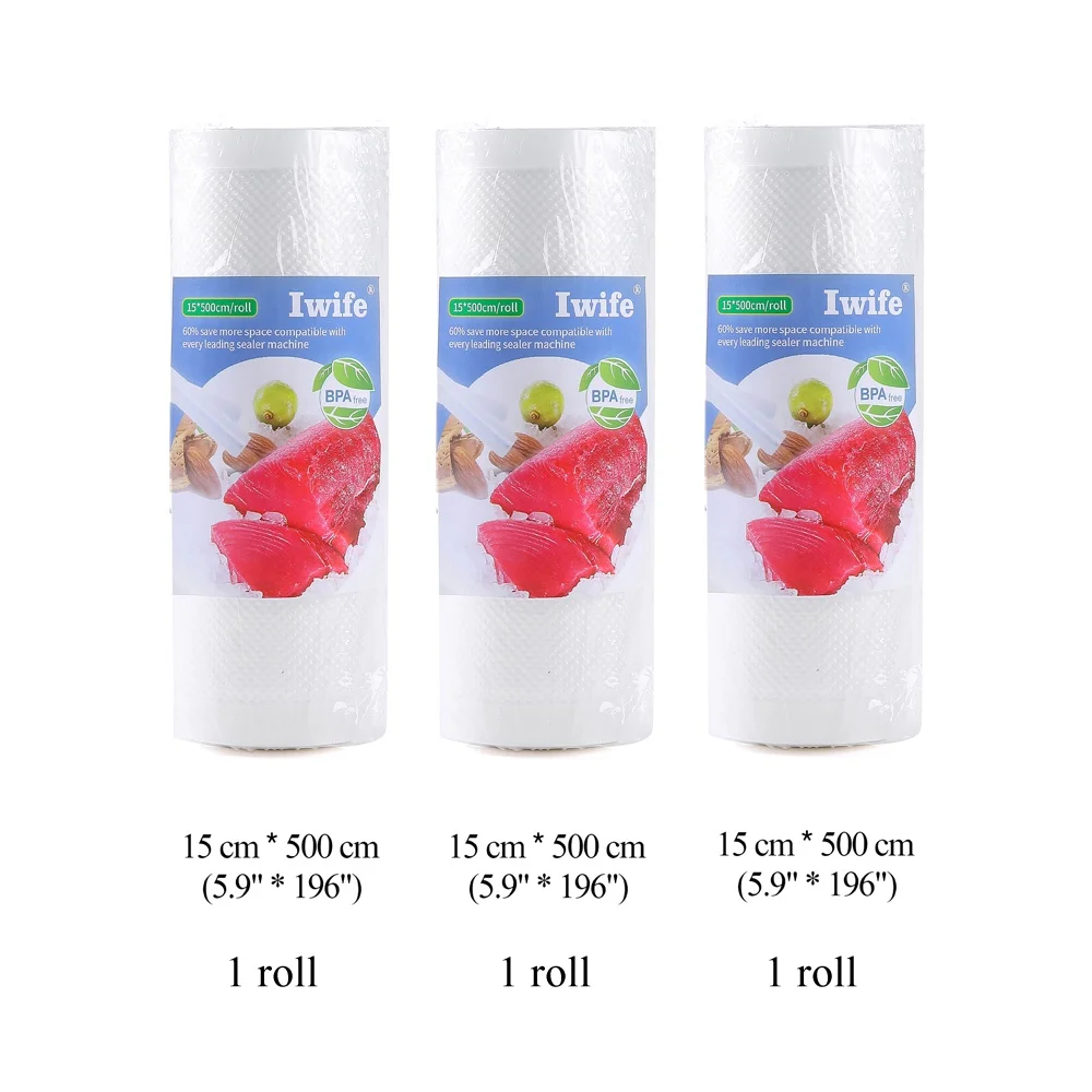 15x500cm 3 rolls Iwife вакуумные пакеты сумка для еды кухни вакуумный мешок пакеты для вакуумного упаковщика кухня для хранения продуктов 12 15 20 25 28*500 см - Цвет: 15x500cm 3 rolls